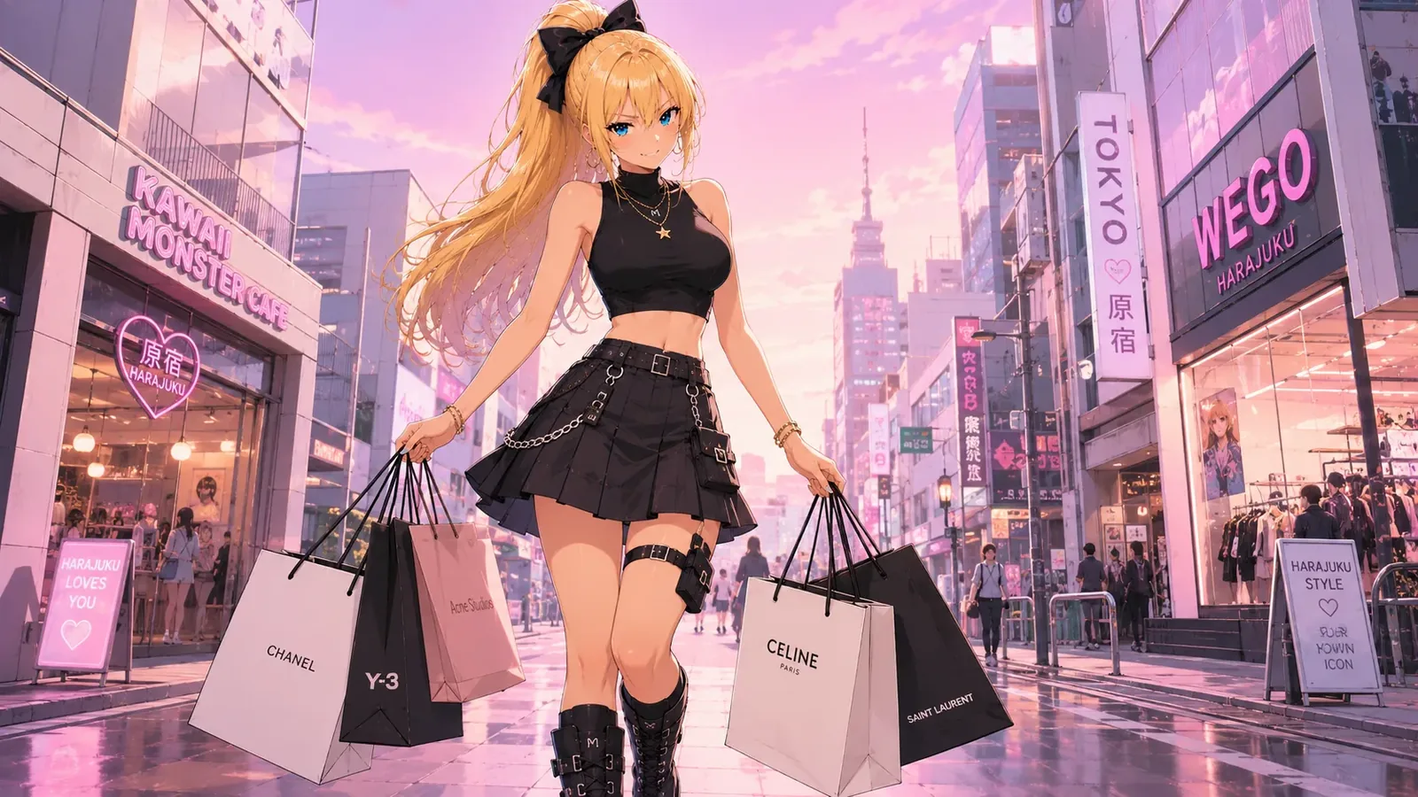 Honoka de compras en Harajuku