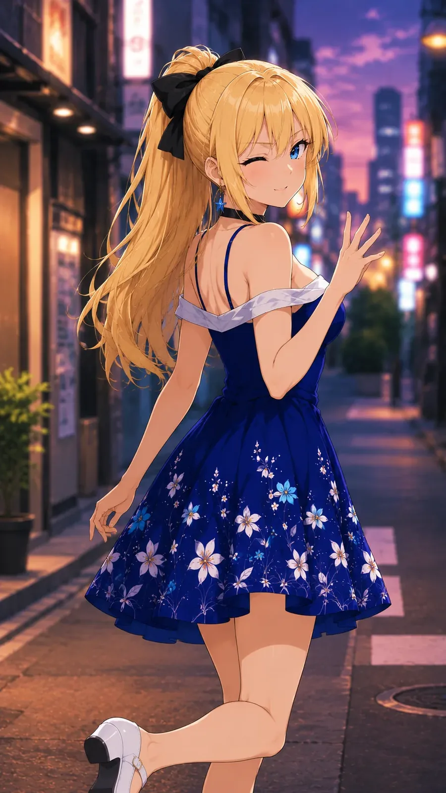 Blue dress night